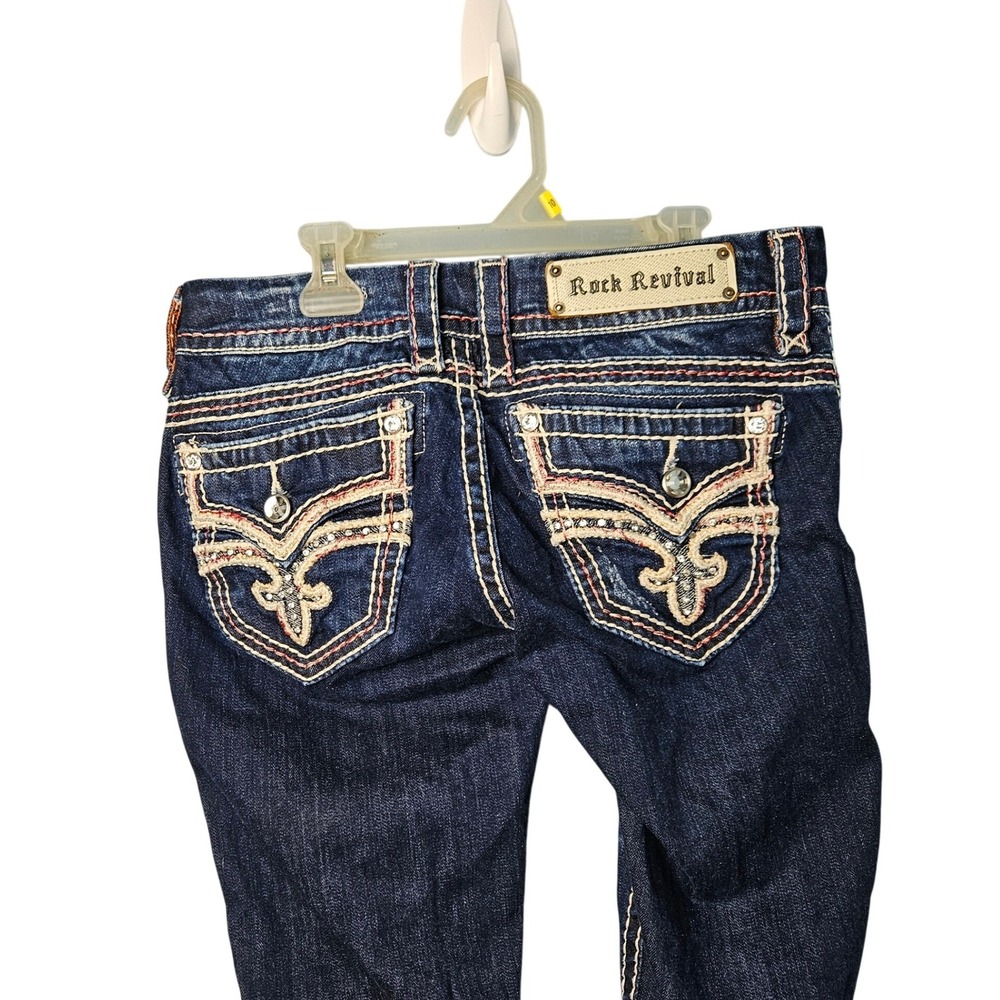 Rock Revival Luz Skinny Embellished Flap Pocket Jeans Womens Size 28